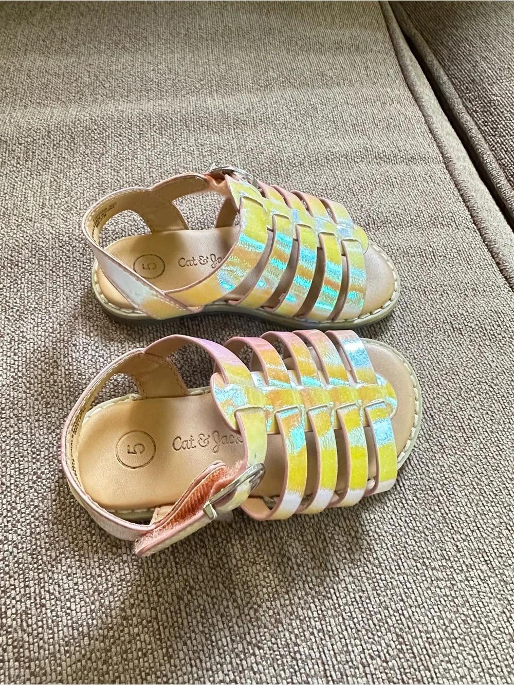 Cat & Jack Toddler Girls Size 5 Iridescent Sandals